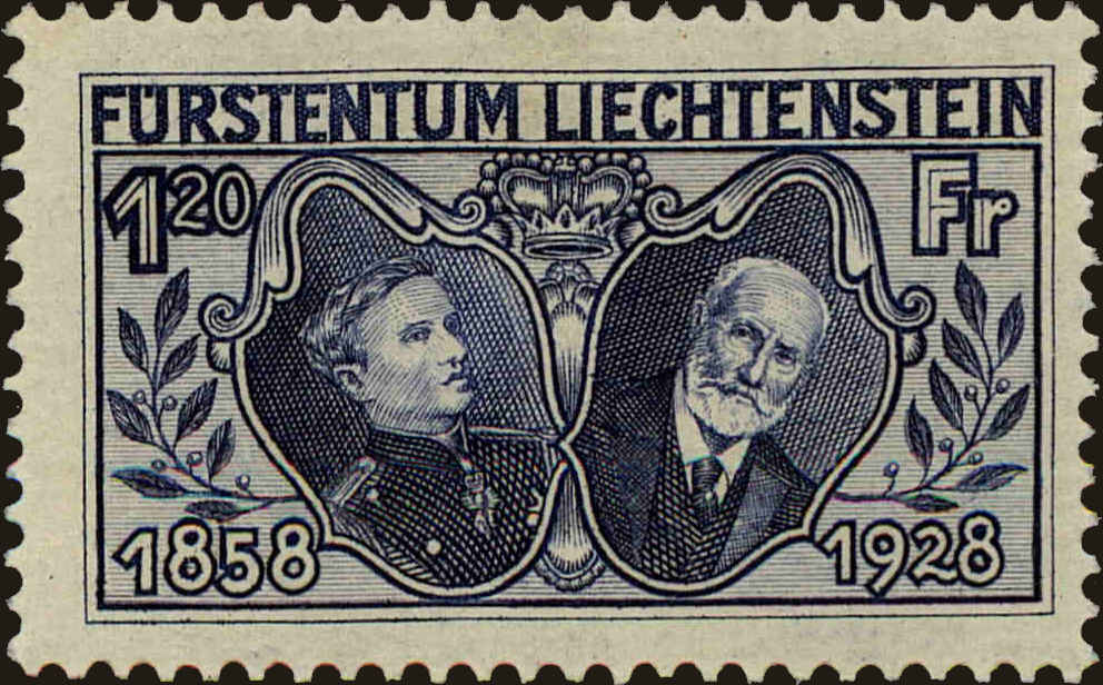 Front view of Liechtenstein 86 collectors stamp