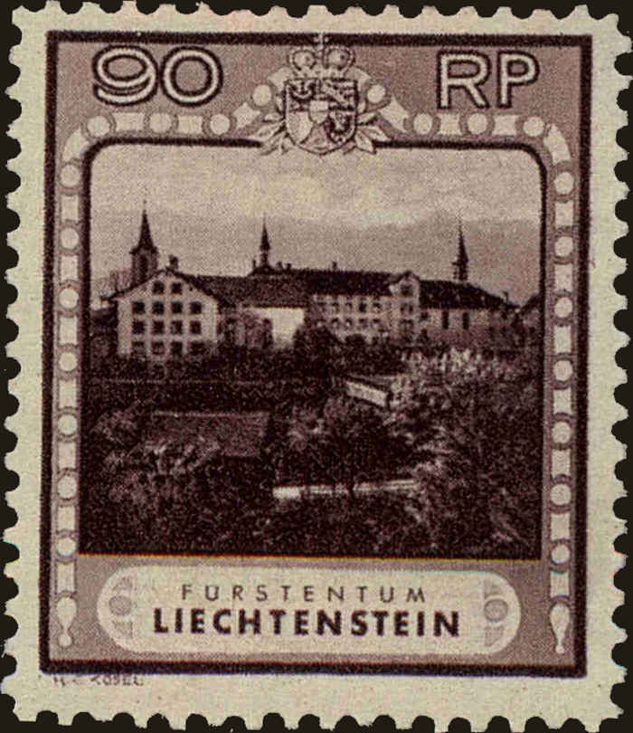 Front view of Liechtenstein 104a collectors stamp