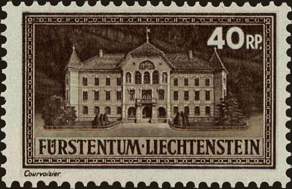 Front view of Liechtenstein 124 collectors stamp