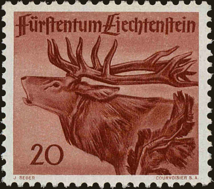 Front view of Liechtenstein 219 collectors stamp