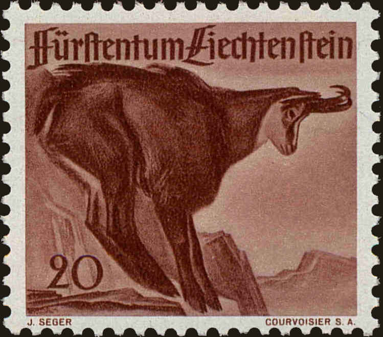 Front view of Liechtenstein 223 collectors stamp