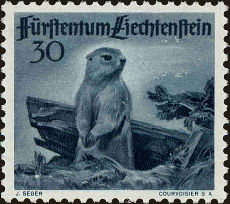 Front view of Liechtenstein 224 collectors stamp