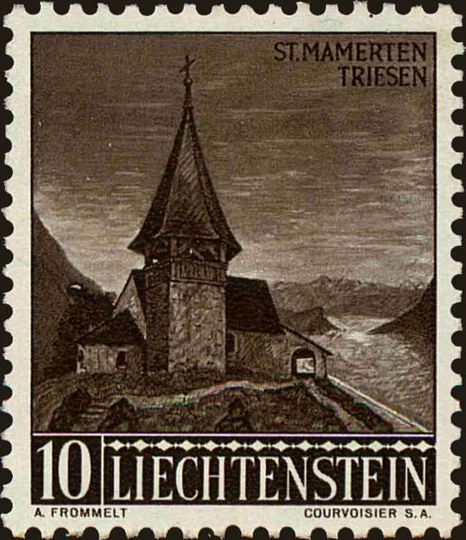 Front view of Liechtenstein 317 collectors stamp