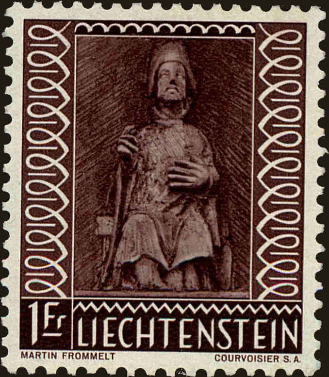 Front view of Liechtenstein 332 collectors stamp
