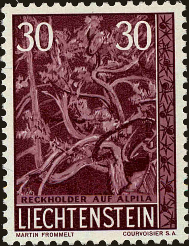 Front view of Liechtenstein 354 collectors stamp