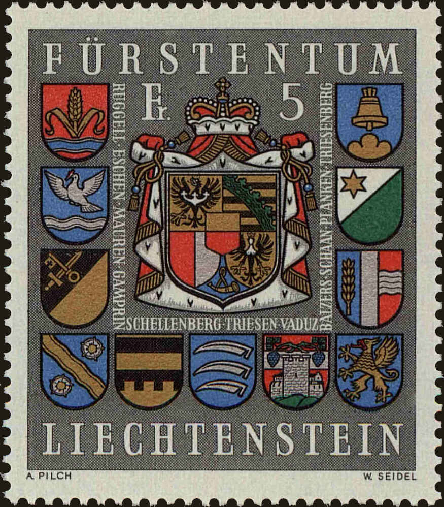 Front view of Liechtenstein 533 collectors stamp