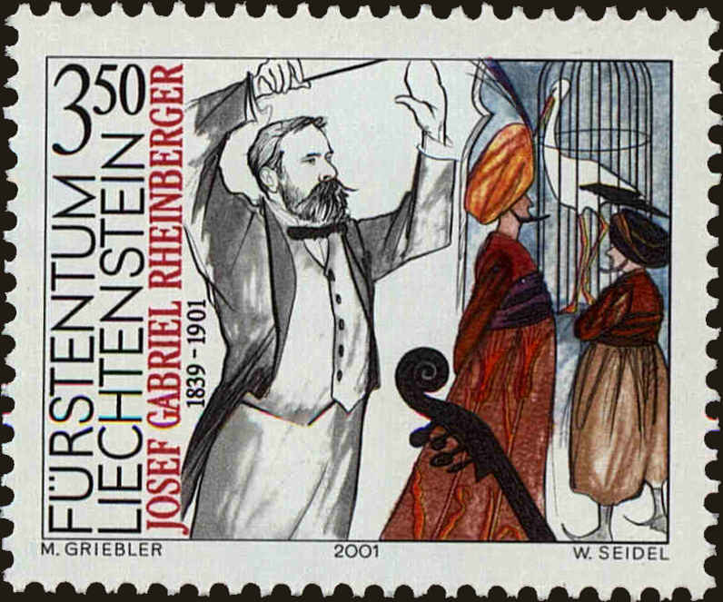 Front view of Liechtenstein 1208 collectors stamp