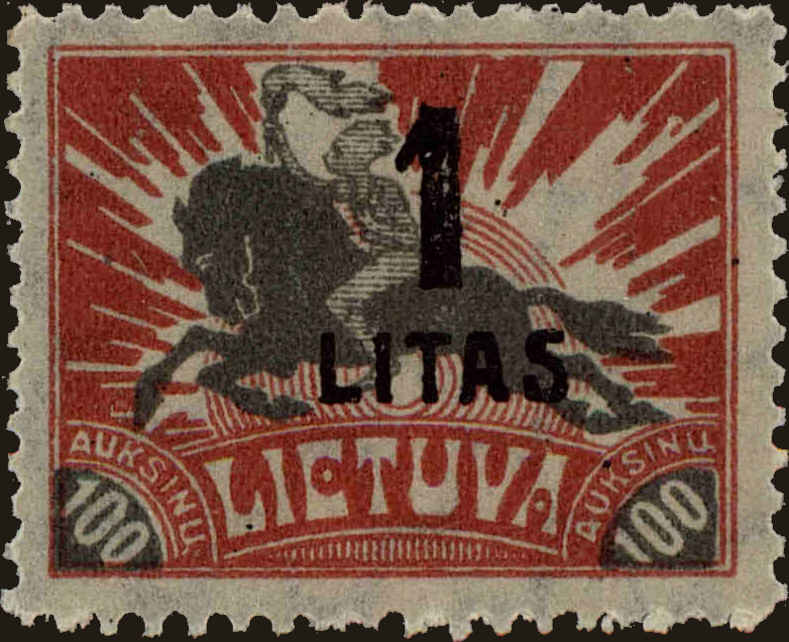 Front view of Lithuania 160 collectors stamp