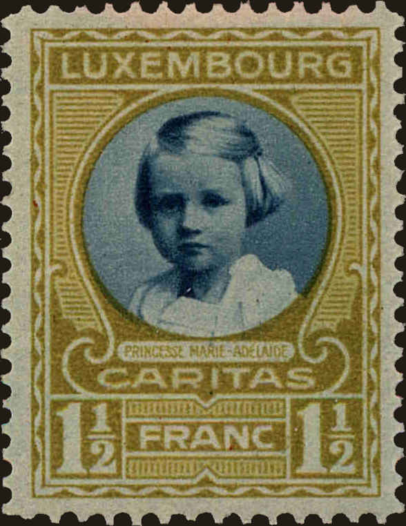 Front view of Luxembourg B34 collectors stamp