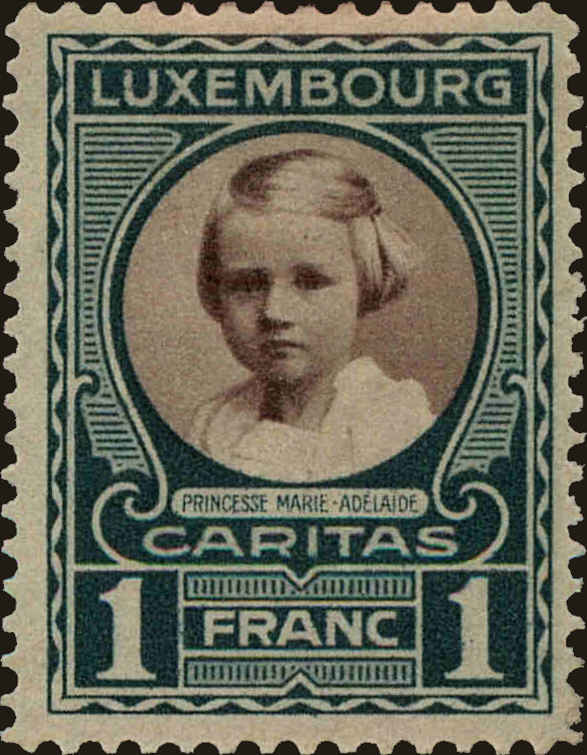 Front view of Luxembourg B33 collectors stamp