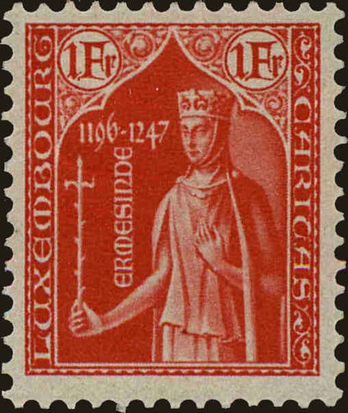 Front view of Luxembourg B52 collectors stamp
