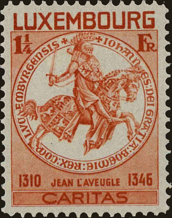 Front view of Luxembourg B64 collectors stamp