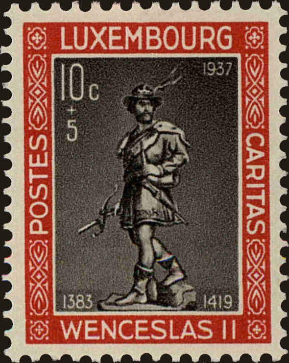 Front view of Luxembourg B79 collectors stamp