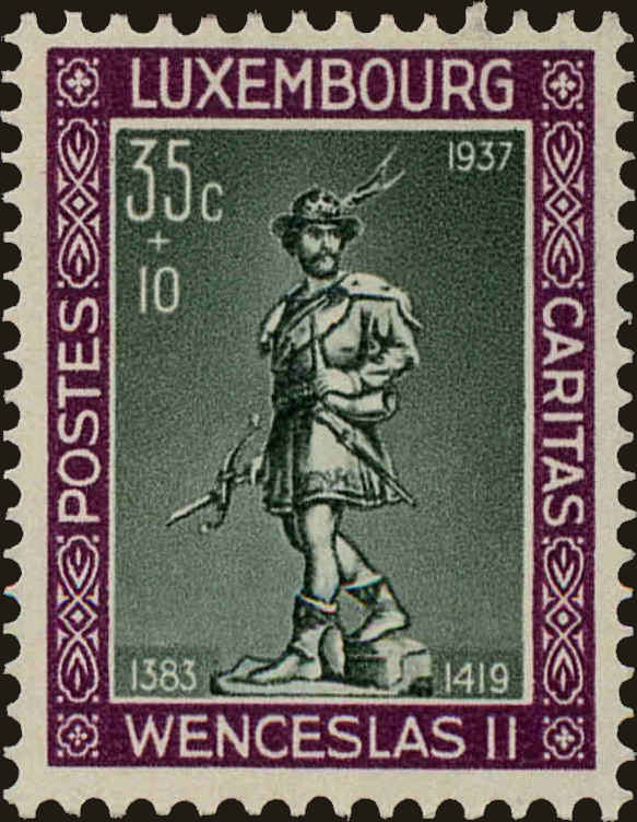 Front view of Luxembourg B80 collectors stamp