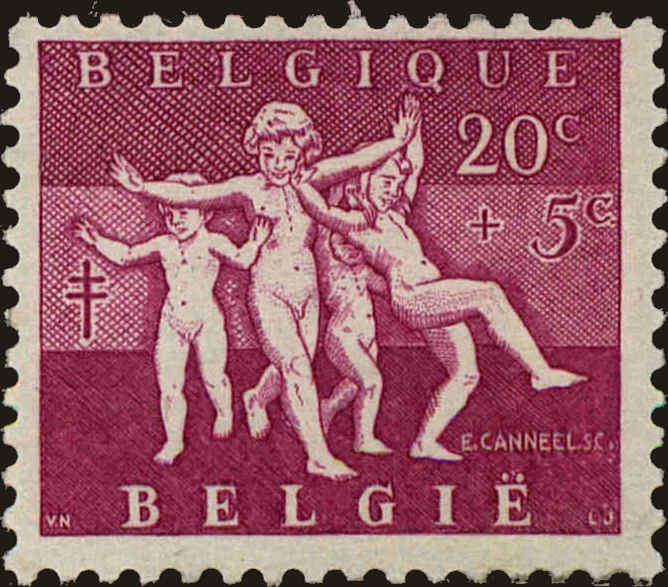 Front view of Belgium B579 collectors stamp