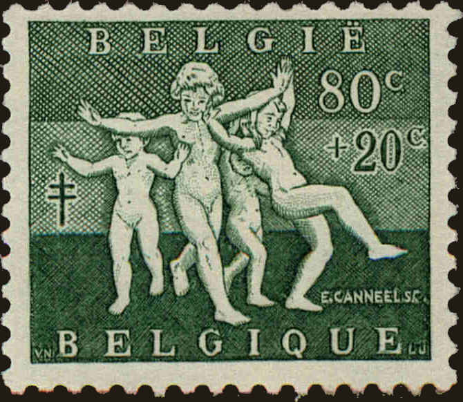 Front view of Belgium B580 collectors stamp