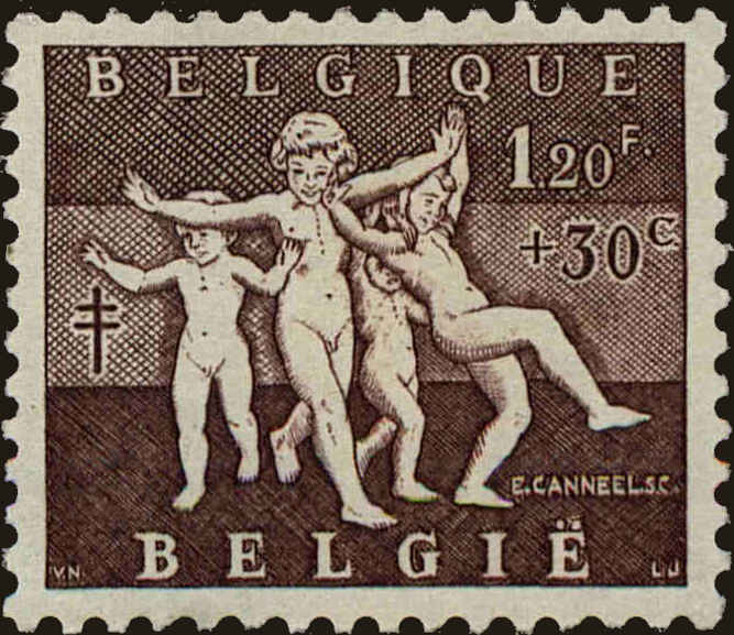 Front view of Belgium B581 collectors stamp