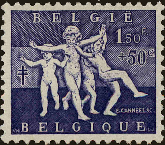 Front view of Belgium B582 collectors stamp