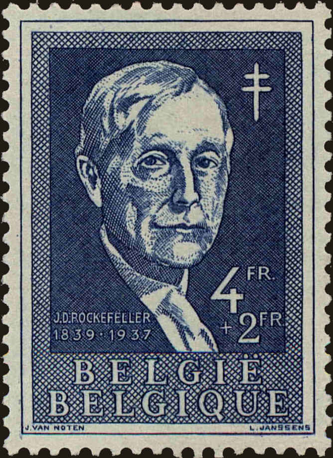 Front view of Belgium B584 collectors stamp