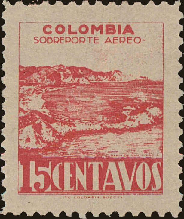 Front view of Colombia C136 collectors stamp