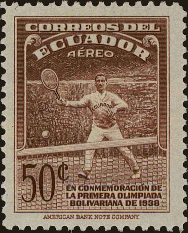 Front view of Ecuador C67 collectors stamp