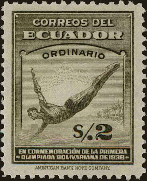 Front view of Ecuador 381 collectors stamp