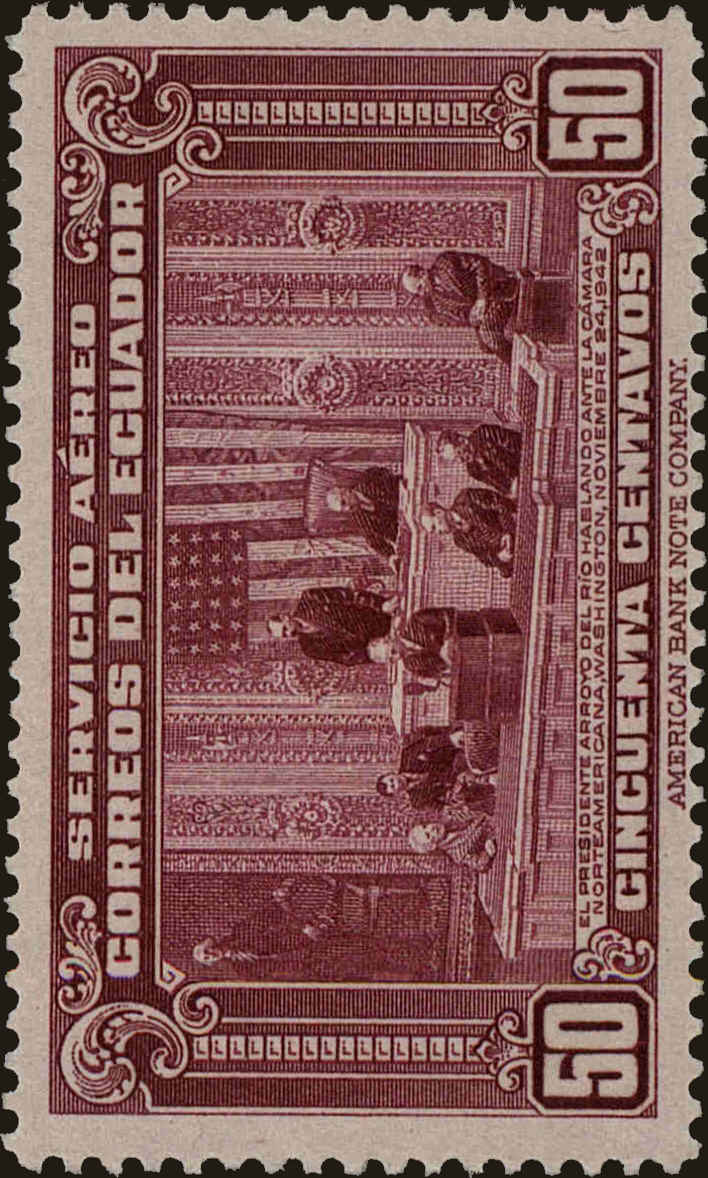 Front view of Ecuador C119 collectors stamp