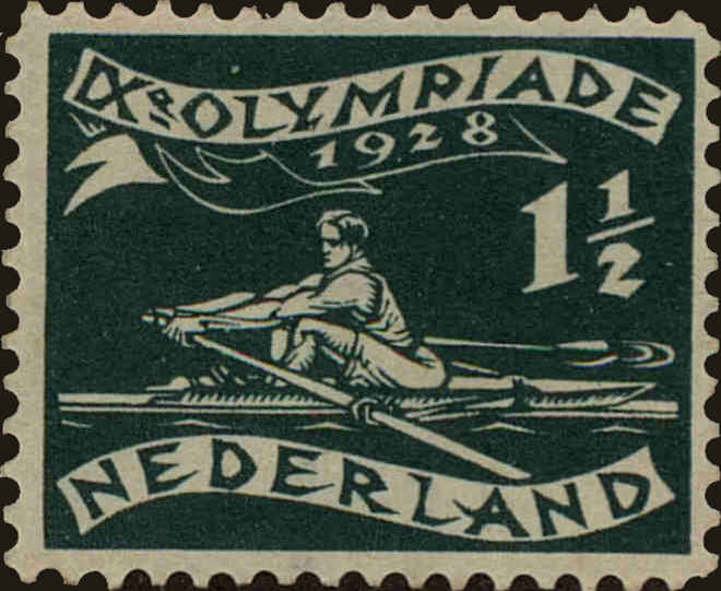 Front view of Netherlands B25 collectors stamp