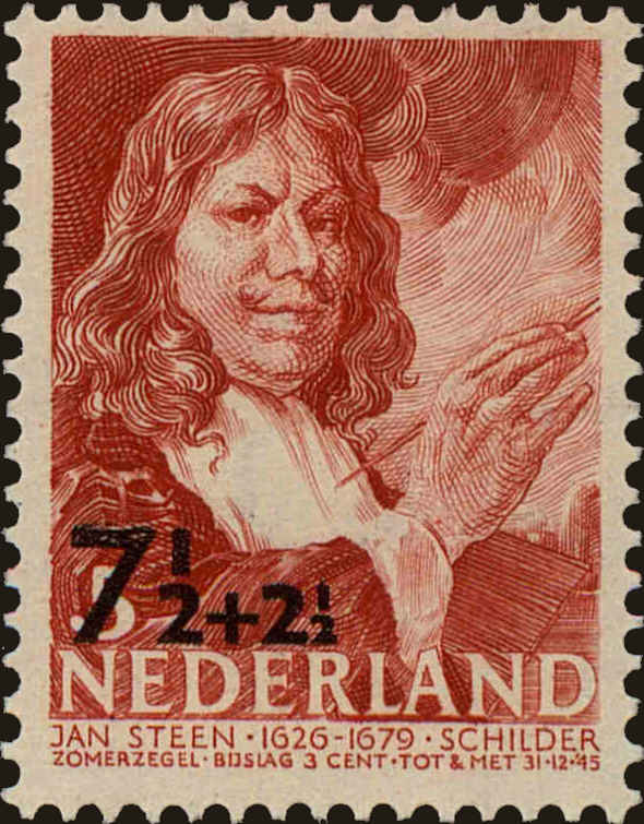 Front view of Netherlands B128 collectors stamp