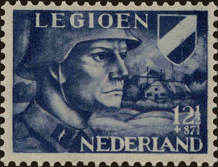 Front view of Netherlands B145 collectors stamp