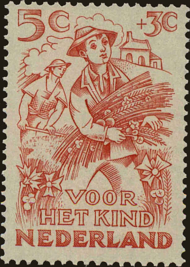 Front view of Netherlands B204 collectors stamp