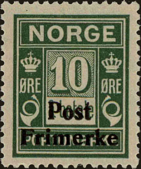 Front view of Norway 138 collectors stamp