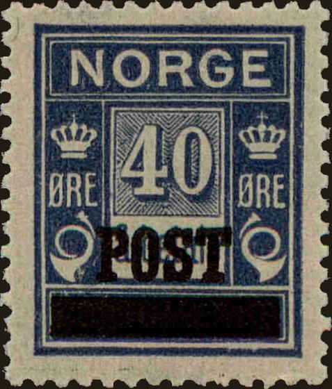 Front view of Norway 141 collectors stamp