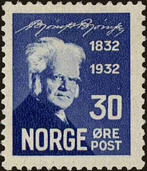 Front view of Norway 157 collectors stamp