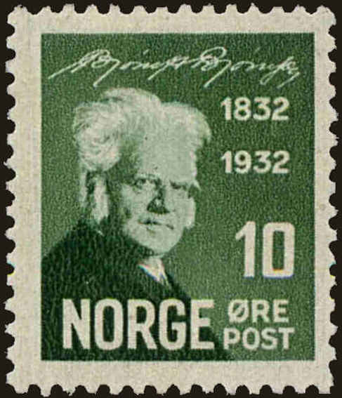 Front view of Norway 154 collectors stamp
