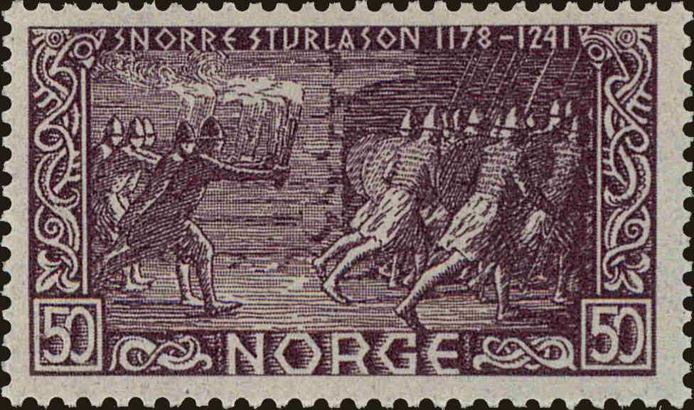 Front view of Norway 244 collectors stamp