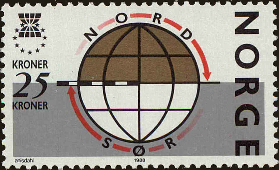 Front view of Norway 924 collectors stamp
