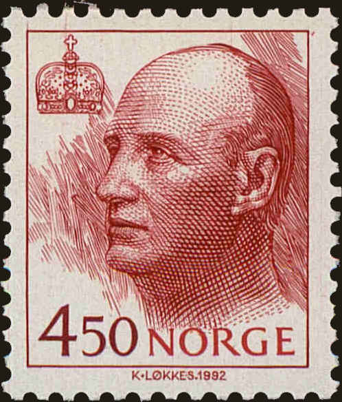 Front view of Norway 1009 collectors stamp