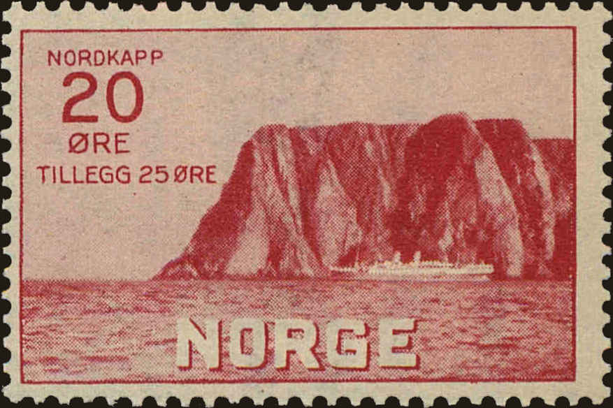 Front view of Norway B2 collectors stamp