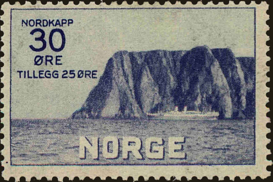 Front view of Norway B3 collectors stamp