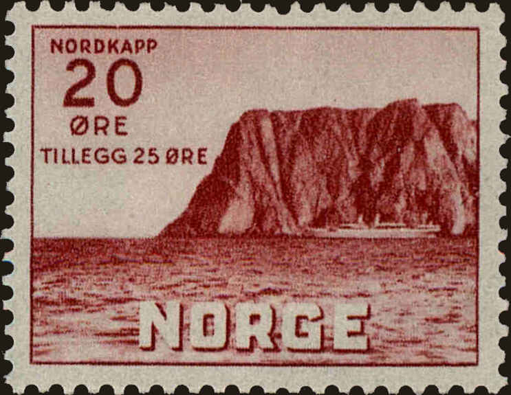 Front view of Norway B9 collectors stamp