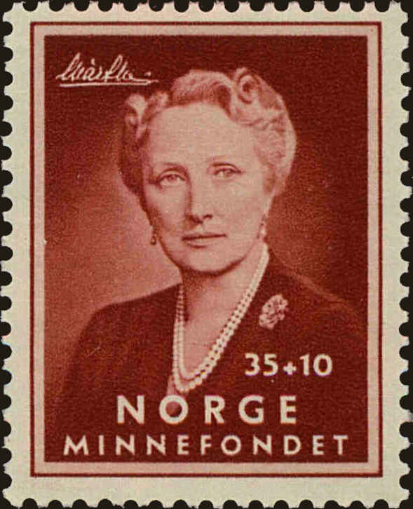 Front view of Norway B57 collectors stamp