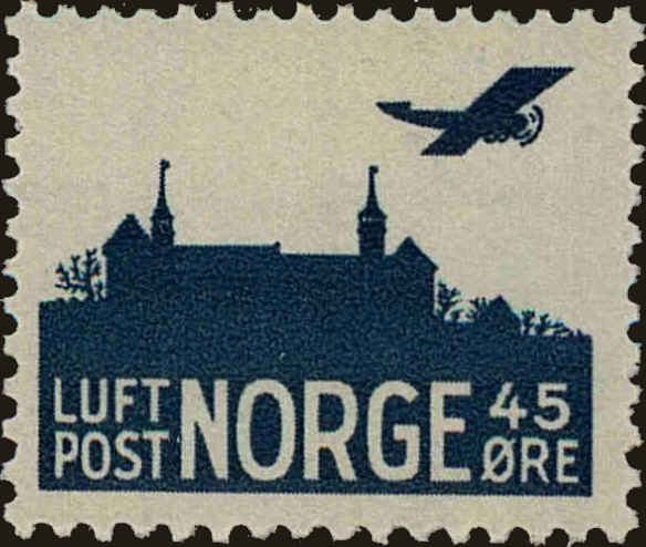 Front view of Norway C2 collectors stamp