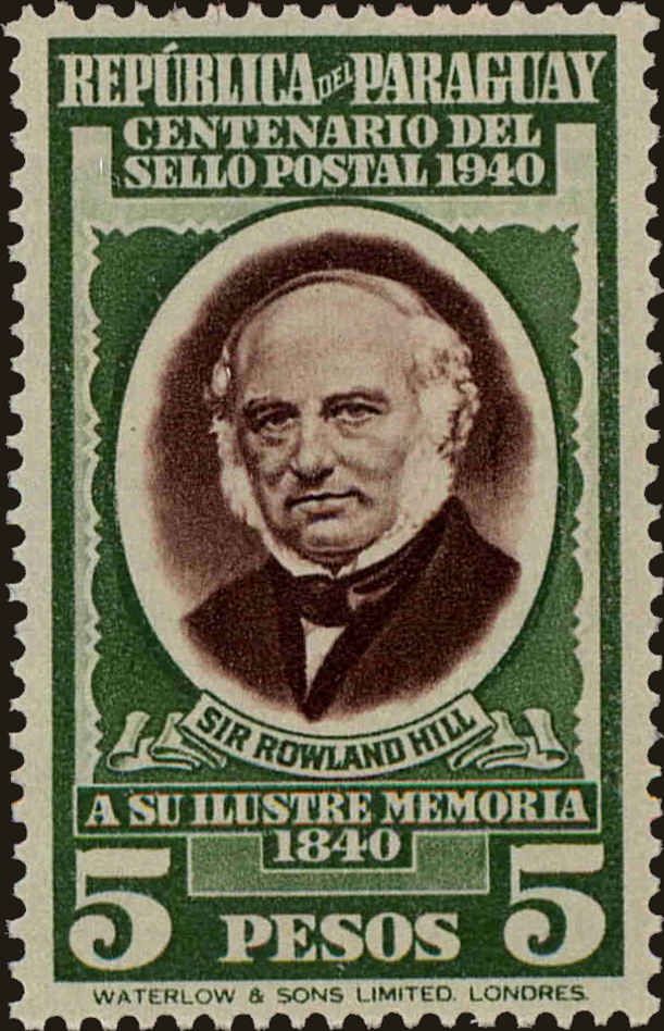 Front view of Paraguay 380 collectors stamp