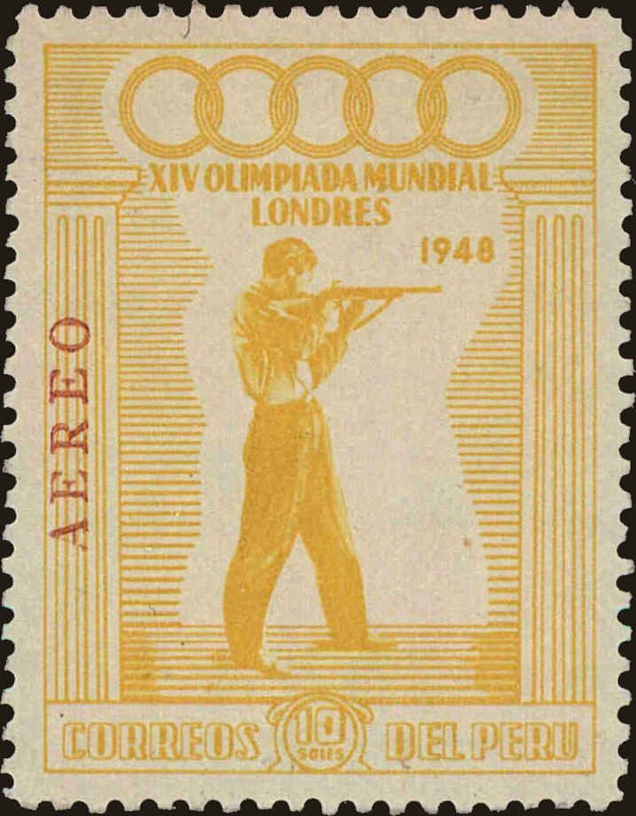 Front view of Peru C81 collectors stamp