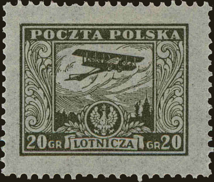 Front view of Polish Republic C7 collectors stamp