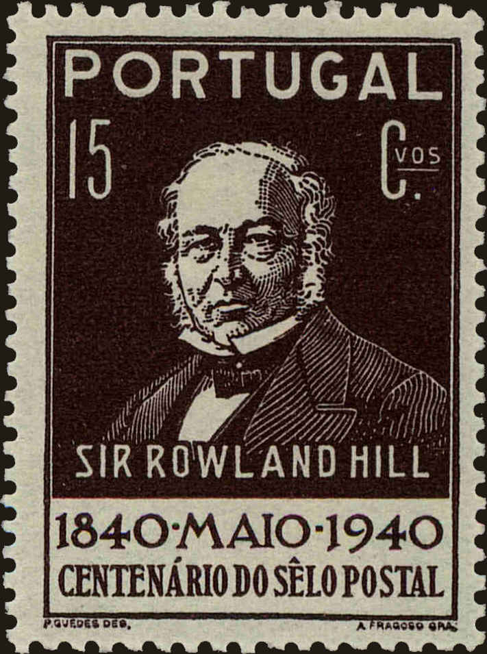 Front view of Portugal 595 collectors stamp