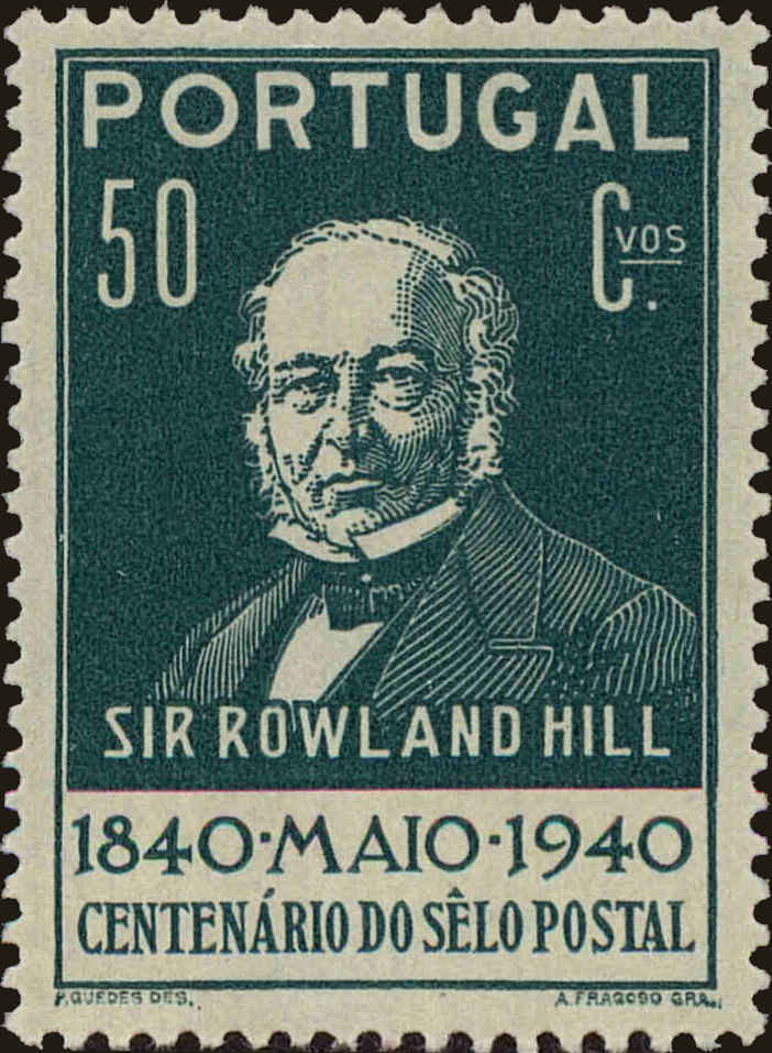 Front view of Portugal 599 collectors stamp