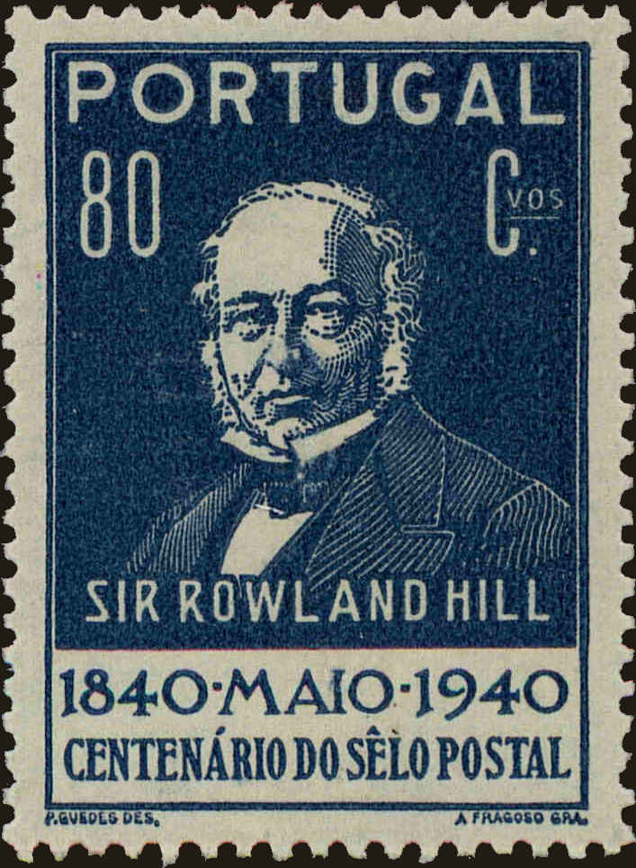 Front view of Portugal 600 collectors stamp