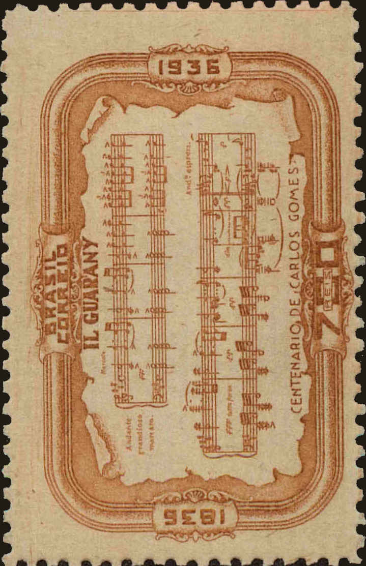 Front view of Brazil 424 collectors stamp